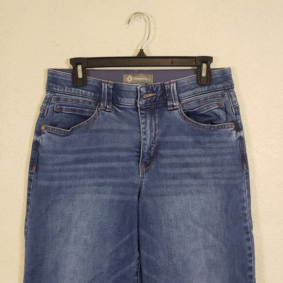 Democracy AbSolution Skyrise Wide Leg Jeans Blue Mid Rise Women’s Size 8 - Picture 5 of 11